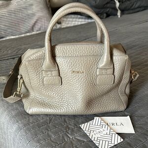 Furla Gray Leather Handbag
